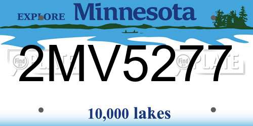 2MV5277 Minnesota License Plate