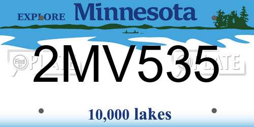 2MV535 Minnesota License Plate