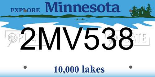 2MV538 Minnesota License Plate