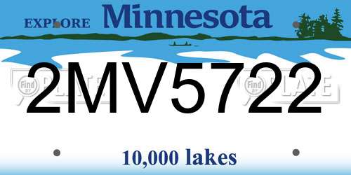 2MV5722 Minnesota License Plate