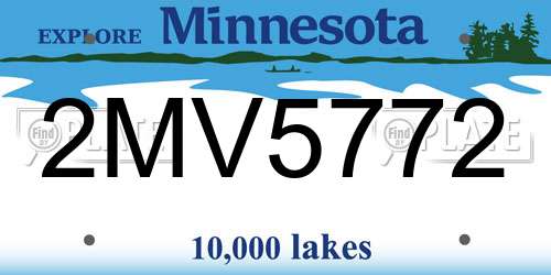 2MV5772 Minnesota License Plate