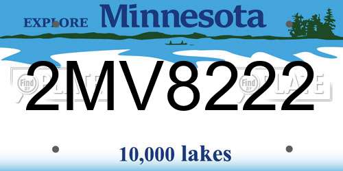 2MV8222 Minnesota License Plate
