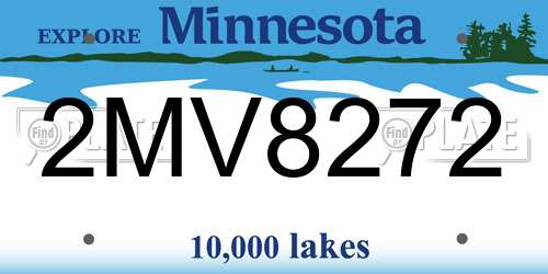 2MV8272 Minnesota License Plate