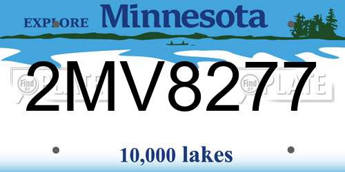 2MV8277 Minnesota License Plate