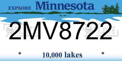 2MV8722 Minnesota License Plate