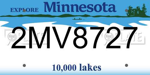 2MV8727 Minnesota License Plate