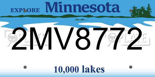 2MV8772 Minnesota License Plate
