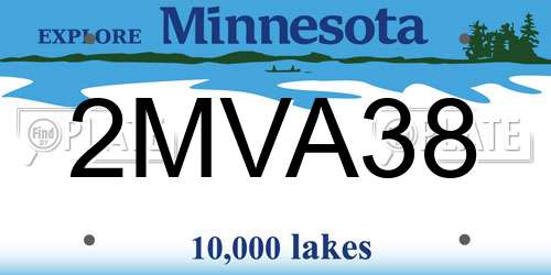 2MVA38 Minnesota License Plate