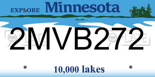 2MVB272 Minnesota License Plate