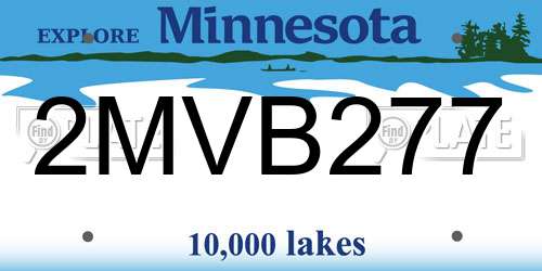 2MVB277 Minnesota License Plate