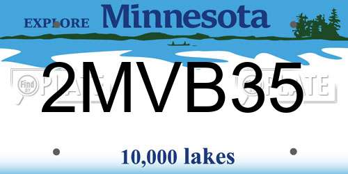 2MVB35 Minnesota License Plate