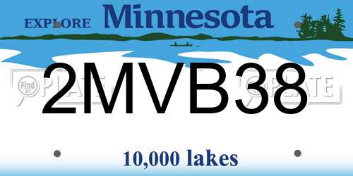 2MVB38 Minnesota License Plate