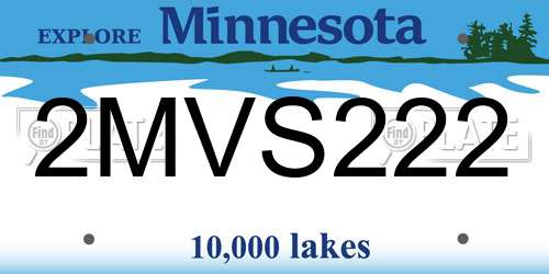 2MVS222 Minnesota License Plate