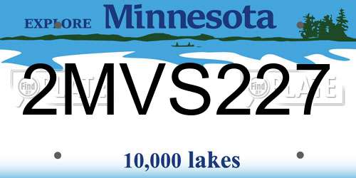 2MVS227 Minnesota License Plate