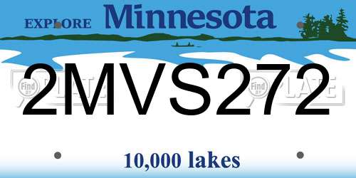 2MVS272 Minnesota License Plate