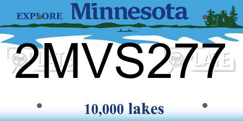 2MVS277 Minnesota License Plate