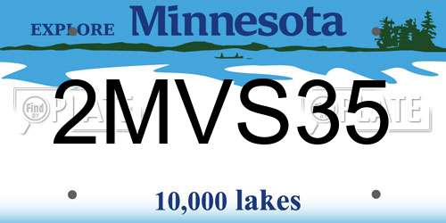 2MVS35 Minnesota License Plate