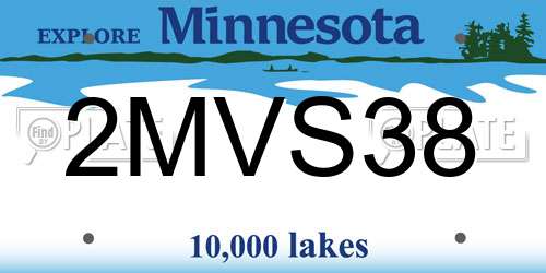 2MVS38 Minnesota License Plate