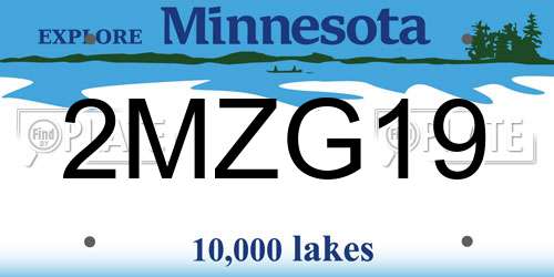2MZG19 Minnesota License Plate