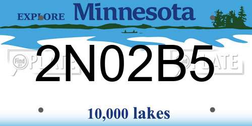 2N02B5 Minnesota License Plate