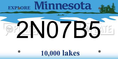 2N07B5 Minnesota License Plate