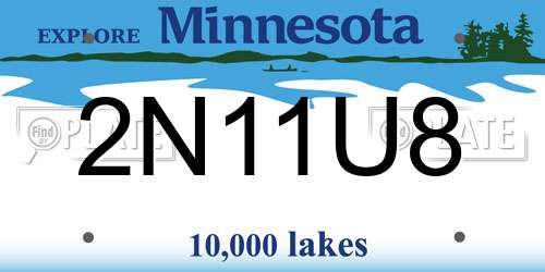 2N11U8 Minnesota License Plate