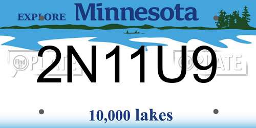 2N11U9 Minnesota License Plate