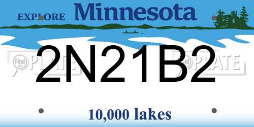 2N21B2 Minnesota License Plate
