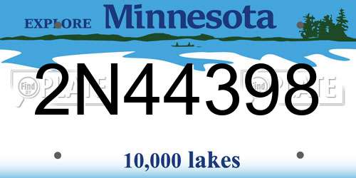 2N44398 Minnesota License Plate