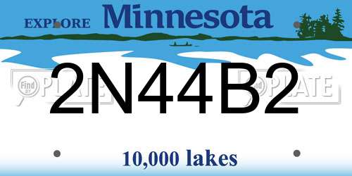 2N44B2 Minnesota License Plate