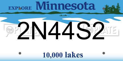 2N44S2 Minnesota License Plate