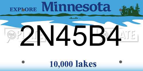 2N45B4 Minnesota License Plate