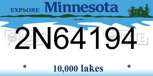 2N64194 Minnesota License Plate