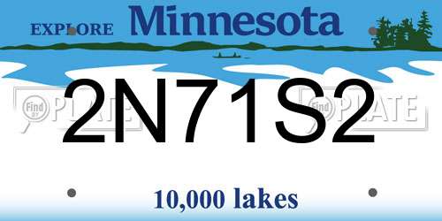 2N71S2 Minnesota License Plate