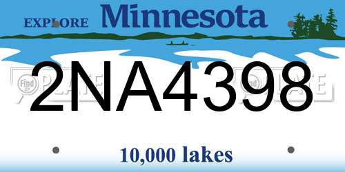 2NA4398 Minnesota License Plate