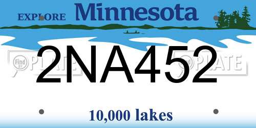 2NA452 Minnesota License Plate