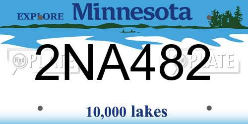 2NA482 Minnesota License Plate