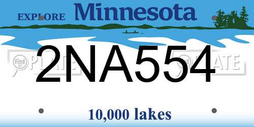 2NA554 Minnesota License Plate