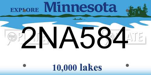 2NA584 Minnesota License Plate