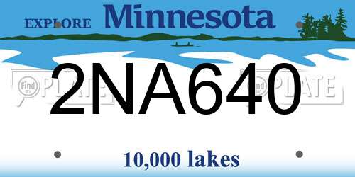 2NA640 Minnesota License Plate