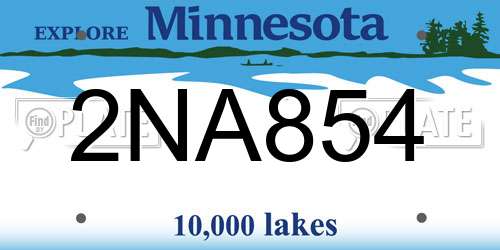 2NA854 Minnesota License Plate