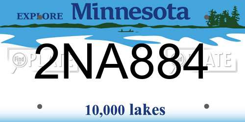 2NA884 Minnesota License Plate