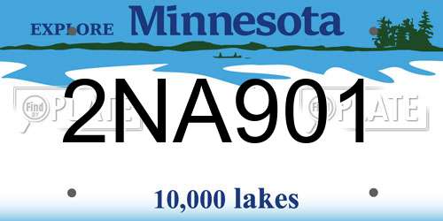 2NA901 Minnesota License Plate
