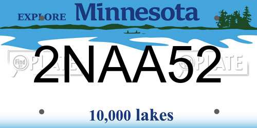 2NAA52 Minnesota License Plate