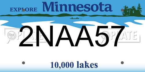 2NAA57 Minnesota License Plate