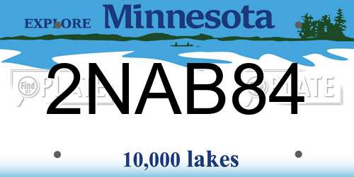 2NAB84 Minnesota License Plate