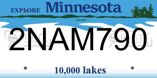 2NAM790 Minnesota License Plate