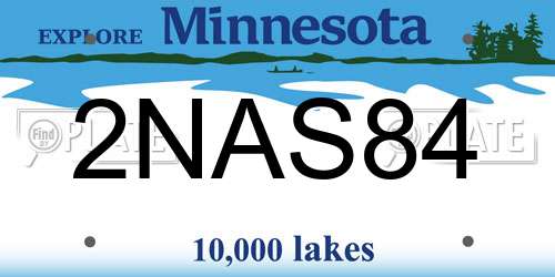 2NAS84 Minnesota License Plate