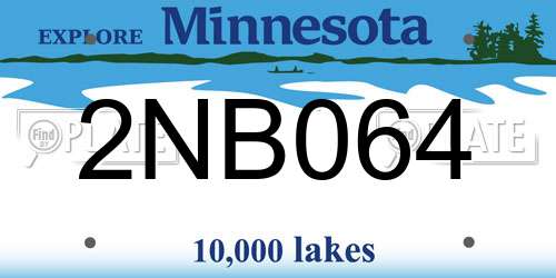 2NB064 Minnesota License Plate