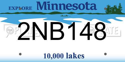 2NB148 Minnesota License Plate